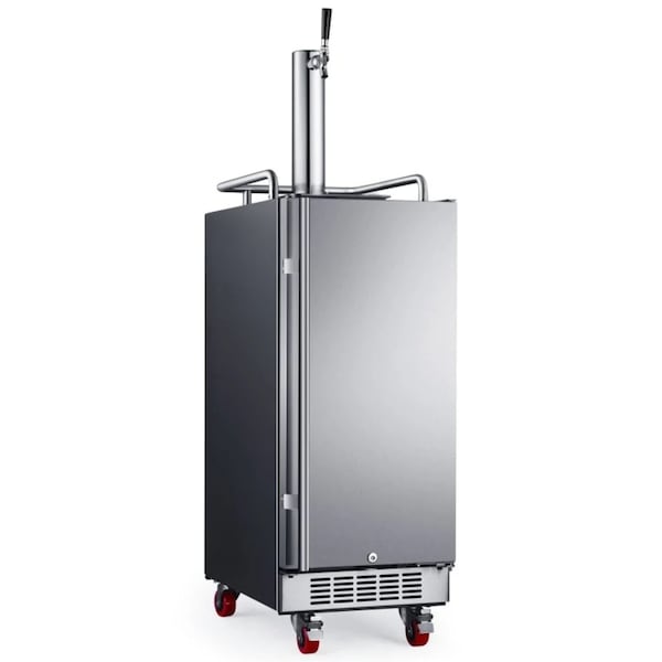 Edgestar 15 Inch Wide 1 Tap Outdoor Kegerator with Forced Air Refrigeration and Air Cooled Beer Tower KC1500SSOD - main
